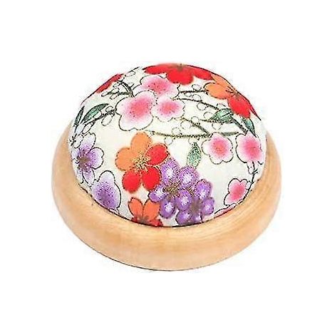 Coussin à épingles en bois, support rond pour aiguilles à coudre (1/5)