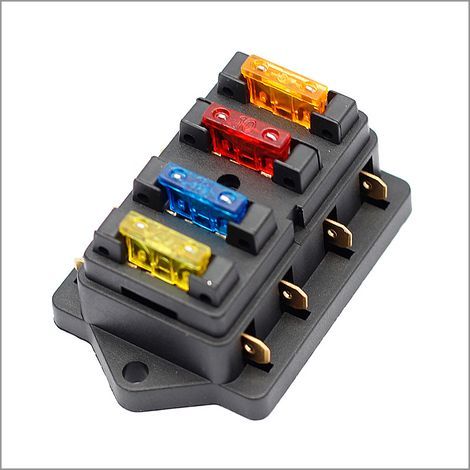 12V 24V 32V 4 Façon Standard Porte-fusible à Lame Boîte à Fusibles pour Bateau Camping Voiture et Autre Véhicule, avec Fusible 6 Lames (1/5)