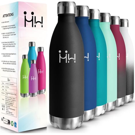 Gourde Isotherme - 1000ML - Gourde Inox isolé à Double Mur, Gourde Sport sans BPA, Bouteille Isotherme Étanche, Processus de revêtement en Poudre - Pour Boissons Chaudes Et Froides (1/5)