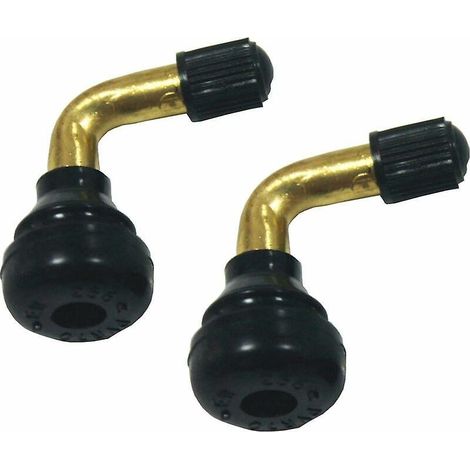 pvr50 Jeu De 2 Valves  45 Degrs En Laiton Avec Base En Caoutchouc Pour Scooters, Motos, Cyclomoteurs, Vtt, Jantes Tubeless