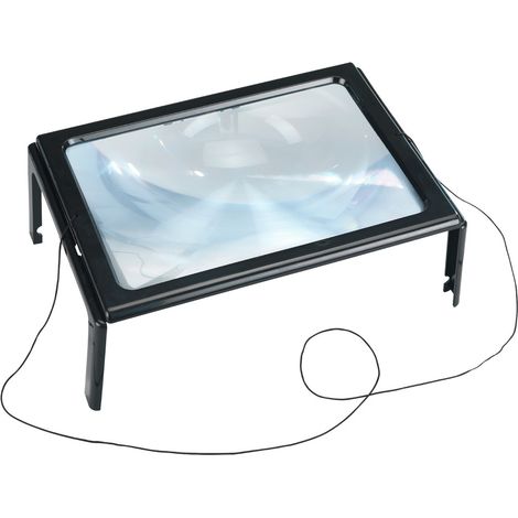 Wenko – Loupe éclairante 300% avec éclairage LED – Mains libres – Dimensions 29,5 x 10,5 x 17,5 cm – Pour lecture confortable au bureau et à la maison (1/7)