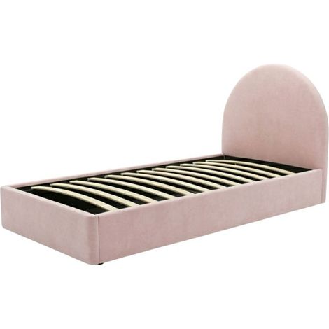 Gepolstertes Bett mit Stauraum Spanplatte rosa 96x97x205cm