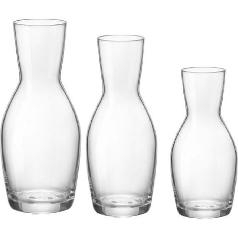 Caraffa in Vetro bombata Professionale per Vino Acqua e Cocktail Disponibile in 100cl 50cl 25cl Alta Resistenza Uso Bar e Ristorazione Trasparente Design Moderno per Tavola - MISURA: Caraffa un Quarto (1/5)