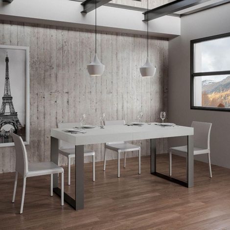 Tavolo allungabile a 420 cm TECNO 90X160 Bianco Frassino (1/4)