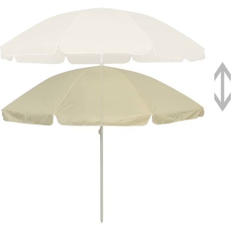 Ombrellone Parasole da Spiaggia Giallo Sabbia 240 cm (1/5)
