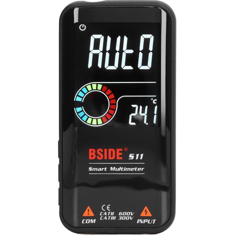Multimètre numérique rechargeable à sélection automatique de gamme, haute précision, pour mesures de tension CA/CC, avec écran LCD couleur (1/5)