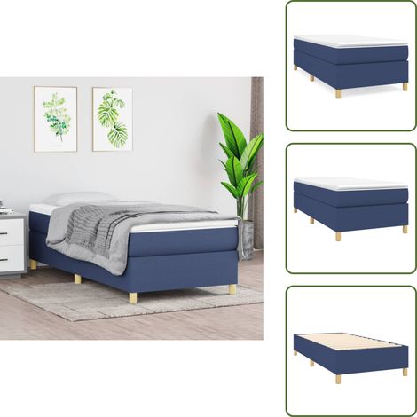 Boxspringbett mit Matratze Blau 80x200 cm Stoff - Boxspringbett - Doppelbett - Blau - Bettsofa - Liegekomfort (1/5)