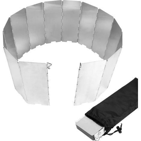 Pare-Brise Camping - Aluminium Alliage Pliable - 14 Plaques - Pour Réchaud Gaz Extérieur - Pique-Nique Plein Air - 1 Pièce