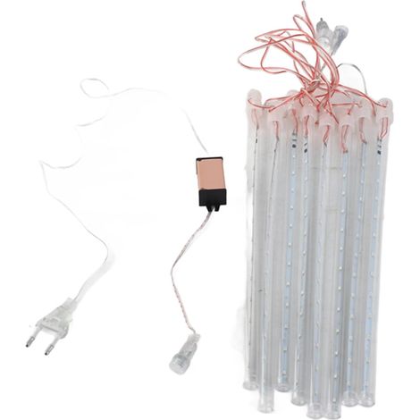 Guirlande Lumineuse Effet Pluie De Météores - 8 Tubes 144 LED 30 Cm - Décoration Extérieure Intérieure Noël Mariage Fêtes - 1 Pièce