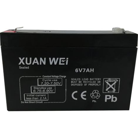 Batteria Ricaricabile Piombo 6V 7Ah Ermetica XW 7-6 Dispisitivi Elettrici (1/5)