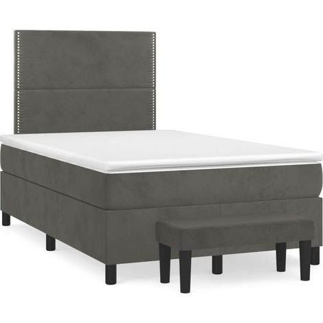 Maison Exclusive - Cama box spring con colchón terciopelo gris os (1/5)