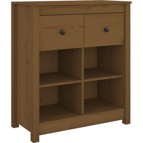 Credenza buffet cassettiera mobile contenitore organizer cucina soggiorno soggiorno 70 x 35 x 80 cm legno di pino massiccio marrone 020035761