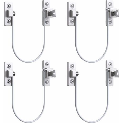 4 ouvre-fenêtres, limiteur de porte, verrou de fenêtre en PVC L