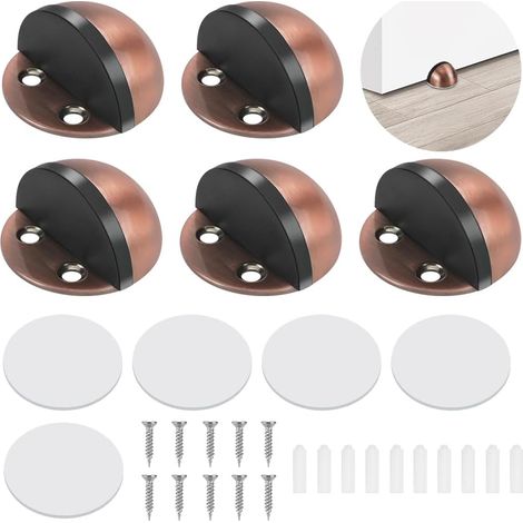 5 pièces Cale Portes, Inoxydable Adhesive Arrêts de Porte, Butée de Porte Sans Percer Stop-Porte Adhésif pour tous les sols durs, Bloc Porte Protéger Murs, Portes et Meubles (1/5)