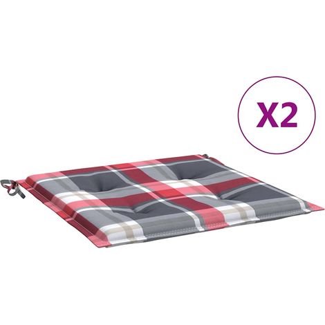 Maison Exclusive - Cuscini per Sedia 2 pz a Quadri Rossi 50x50x3 cm Tessuto Oxford (1/5)