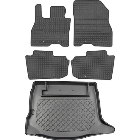 Nissan Leaf II Hatchback desde enero de 2018. JUEGO: alfombrillas de goma para coche + alfombrilla para maletero. (1/5)