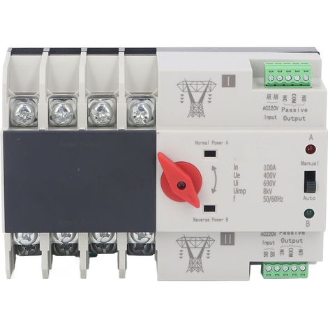 Commutateur de transfert automatique 4P 100A, commutation rapide AC400V, double alimentation pour maison et usine (1/5)