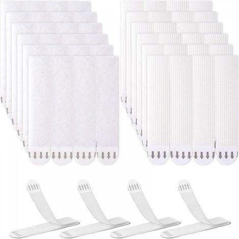 24 Paires (48 Bandes) Bandes Suspension Pour Photos, Languettes Accroches Tableaux, Sans Percer, Pour Accrocher Des Cadres (1/5)