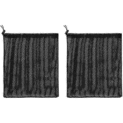 Sac filtrant pour pompe avec cordon de serrage, réutilisable, convient aux pompes de bassin et d'aquarium, noir. (1/4)