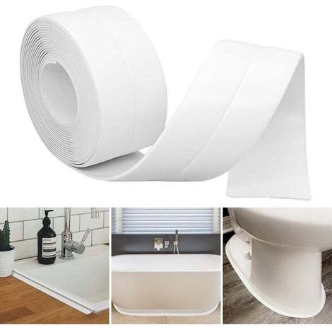 Plinthe Souple Autoadhésive 38mm x 5m, Plainte Adhesive PVC, Plinthe AdhesiveAngle Plinthe CuisineBaguette Finition PVCConvient pour la Cuisine et la Salle de Bain (Blanc) (1/4)