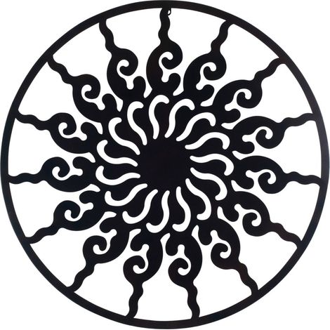 Signes Grimalt Appliquer un mur d'ornement en métal Adorno Sol Appliques Metal Black 1x80x80cm 23115