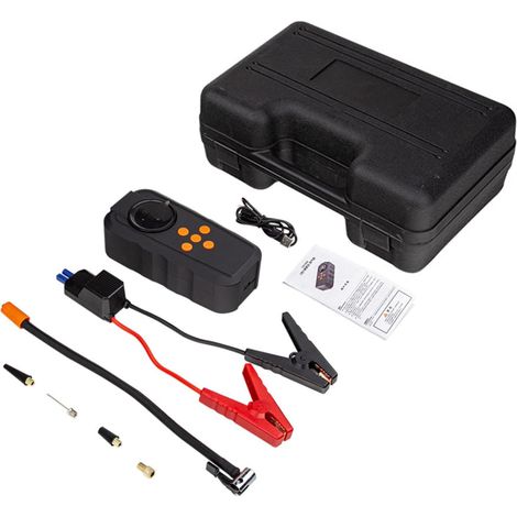 Pompe gonflable pour voiture - Écran LED 12 V plein écran - Bloc d'alimentation de démarrage sans fil - Batterie de démarrage facile - Gonflage rapide (1/5)