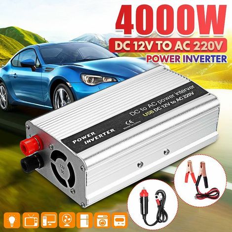4000W Inverter DC 12V à AC 220V Puissance de la voituremodifié inverseur de camping à onde sinusodale