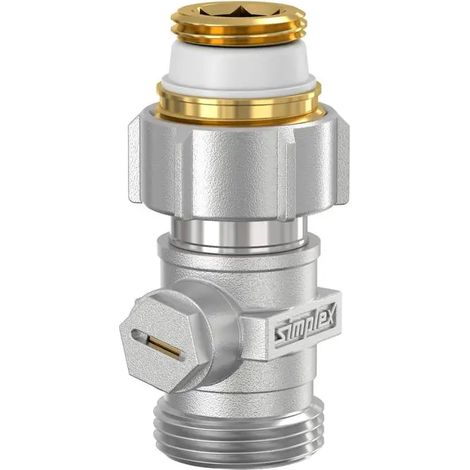 Flamco Valvola a sfera singola EXCL. Passaggio totale D1/AG G3/4i x G3/4a MS nichelato con nipplo, F10018