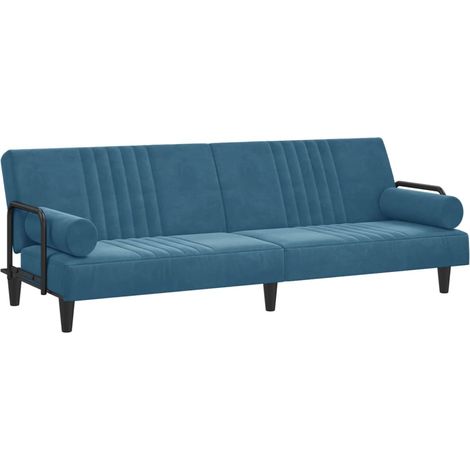 Divano letto con braccioli 205 x 89 x 70 cm velluto blu 020020416
