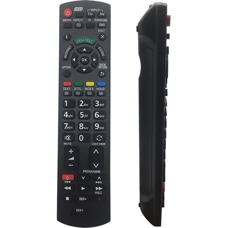 Télécommande De Remplacement Pour Téléviseur Panasonic - Fonctionne Avec Modèles LCD LED Plasma Viera Link 3D - Luminosité Dans L Obscurité - 1 Pièce (1/5)