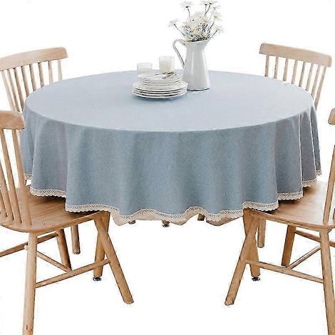 Nappe ronde de grande taille, imperméable et oléofuge, couleur unie, de haute qualité, diamètre 90 cm. (1/5)