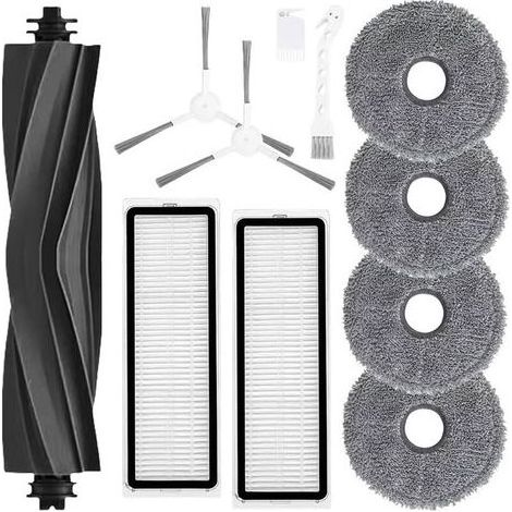 Kit d'Accessoires de Rechange Compatible Avec Dreame Bot L10 Prime/Pro - Aspirateur Robot, Brosse en Caoutchouc, Filtre HEPA, Brosse Latérale, Chiffon (1/4)