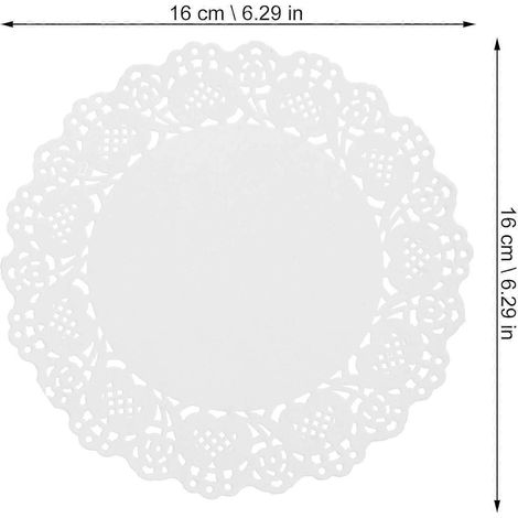 Napperons en papier dentelle à fleurs pour la cuisine, 200 pièces, blancs, jetables. (1/4)