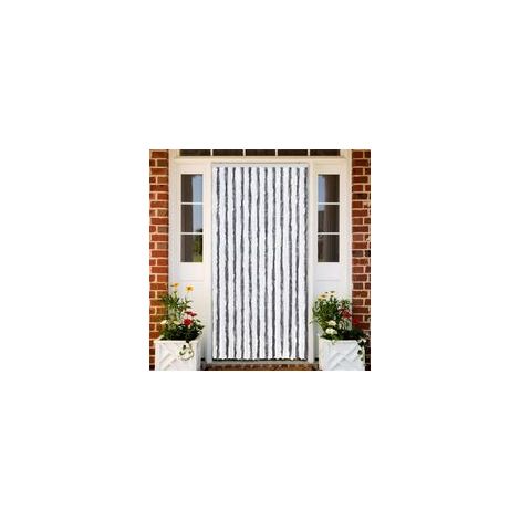 Grau-weißes Chenille-Moskitonetz 100 x 220 cm - Crezuo