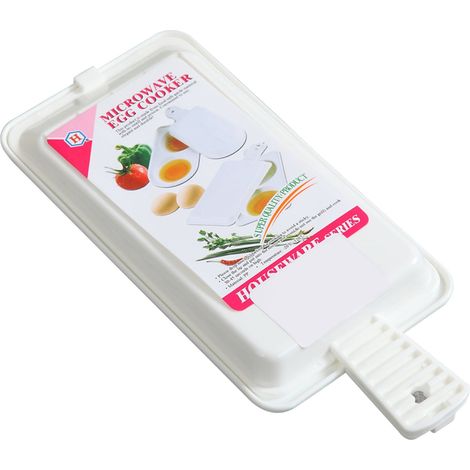 Egg Poacher - 2-Cup Microwave Steamer with Handle - Food-Grade Plastic - For Steamed Eggs and Breakfast Cooking - 1 Piece (1/5)