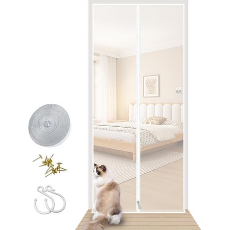 Moustiquaire Fenêtre Chat, Blanc, 90X210 (1/5)
