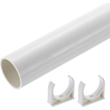 Tube rigide en PVC, tuyau rond de 300 mm de longueur, tube plastique de 36 mm ID et 40 mm OD avec collier pour aquarium, système de froid à eau, gaine pour câbles, blanc. (1/5)