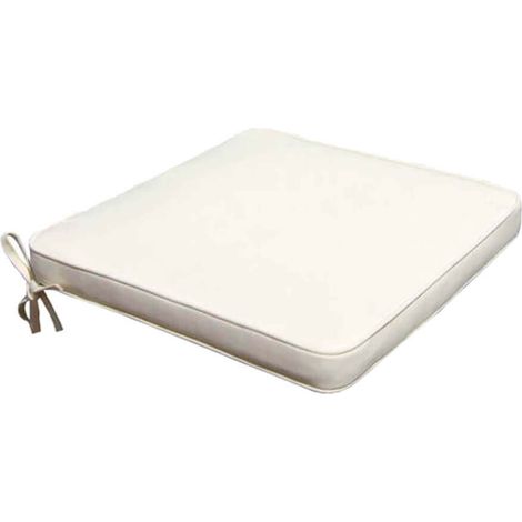 Cuscino quadrato in poliestere sfoderabile 50x45 cm per sedia -  Beige