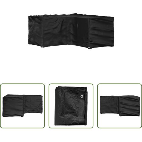 Rattanmöbel schützen - Gartenmöbel-Abdeckung in L-Form 16 Ösen 215x215x90 cm (1/5)