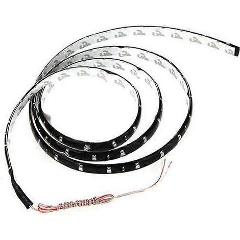 Lot de 2 bandes lumineuses néon 60 SMD de 120 cm pour voiture, éclairage sous plancher flexible et étanche - Blanc (1/3)