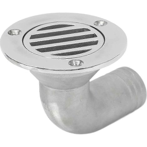 Bootsdeckablauf 90-Grad-Winkelstück aus Edelstahl 316, geteilter Bodenablauf für Fischerboote und Yachten, 32 mm / 1,26 Zoll (1/5)