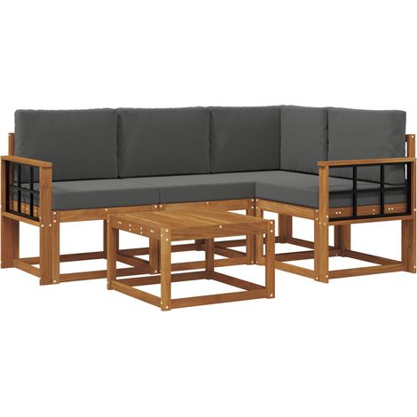 vidaXL Outdoor Sofa Set 5 pcs Natural and Anthracite (1/5)