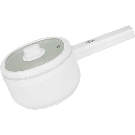 Bouilloire électrique multifonctionnelle, couvercle transparent pratique, mini-cuisinière intelligente pour cuisine de dortoir, blanche (1/5)