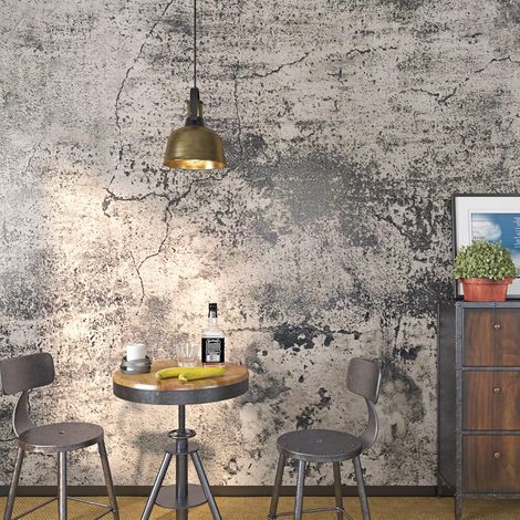 Papier Adhésif Décoratif pour Meuble Béton Gris Papier Peint Autocollant Mural Peler et Coller Auto-adhésif Imperméable pour Placard Plan de Travail 40CM x 2M (1/5)