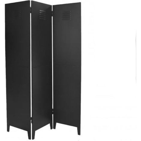 Paravent à 3 panneaux en métal "Industriel Black" - Noir - L 120 x H 170 cm - Livraison gratuite (1/3)