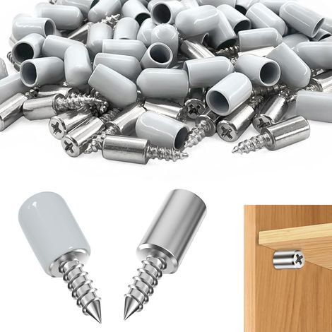 60 Pièces Taquet Etagere, Support Étagère,Consoles pour étagères Pour Bibliothèque, Armoire, Meubles (Argent) (1/5)