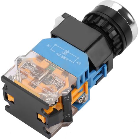 Bouton-poussoir à base plate de 22 mm, vert, éclairage LED, 220 V (1/5)