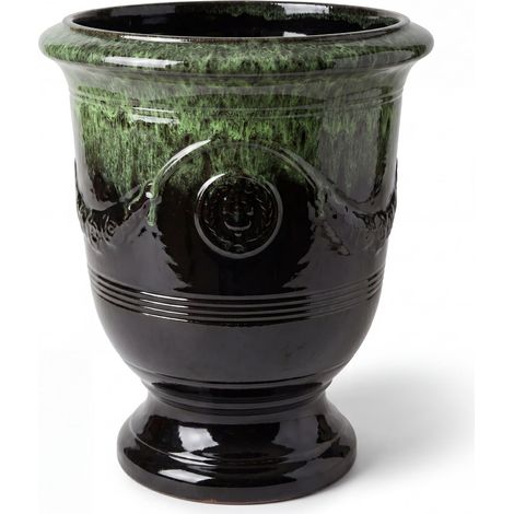 Vaso RICHELIEU 35x42cm verde su nero