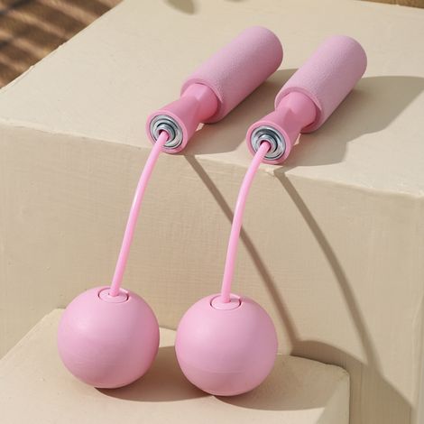Corde à sauter sans fil fitness (boule rose de 60 mm)
