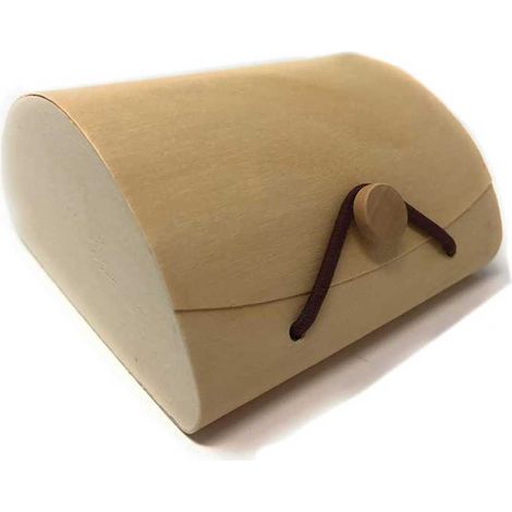 Scatola a Forma di Baule Rotondo in bambù Kraft 2 Pezzi scatolina Astuccio Personalizzabile con decoupage Cofanetto portagioielli (1/3)